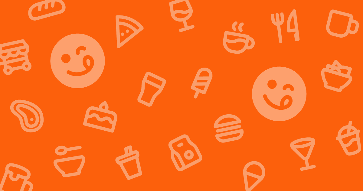 Nommy brand illustration with food, drink, and delivery icons for restaurants, cafes, and food businesses