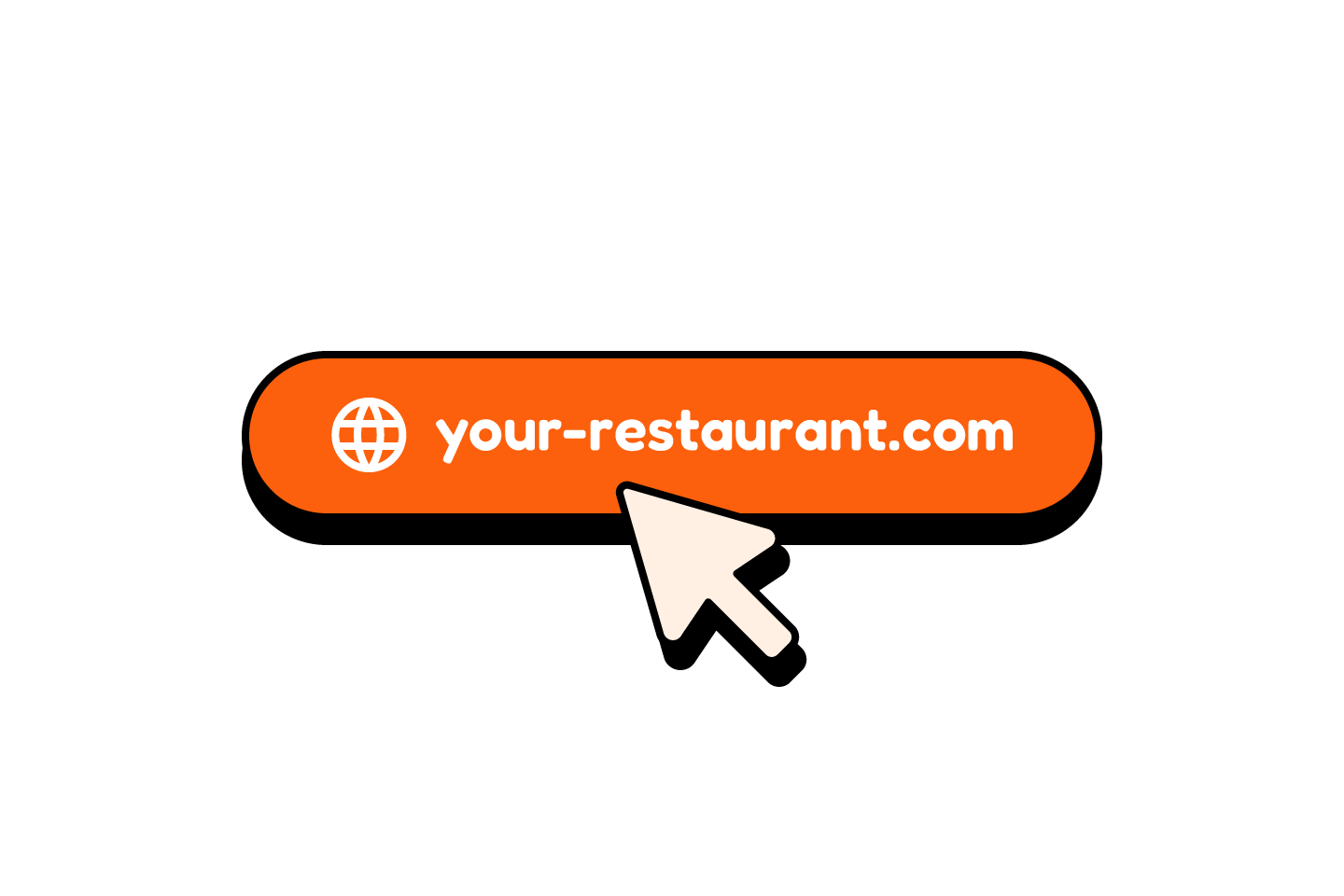 Custom domain example for a food business website using your-restaurant.com