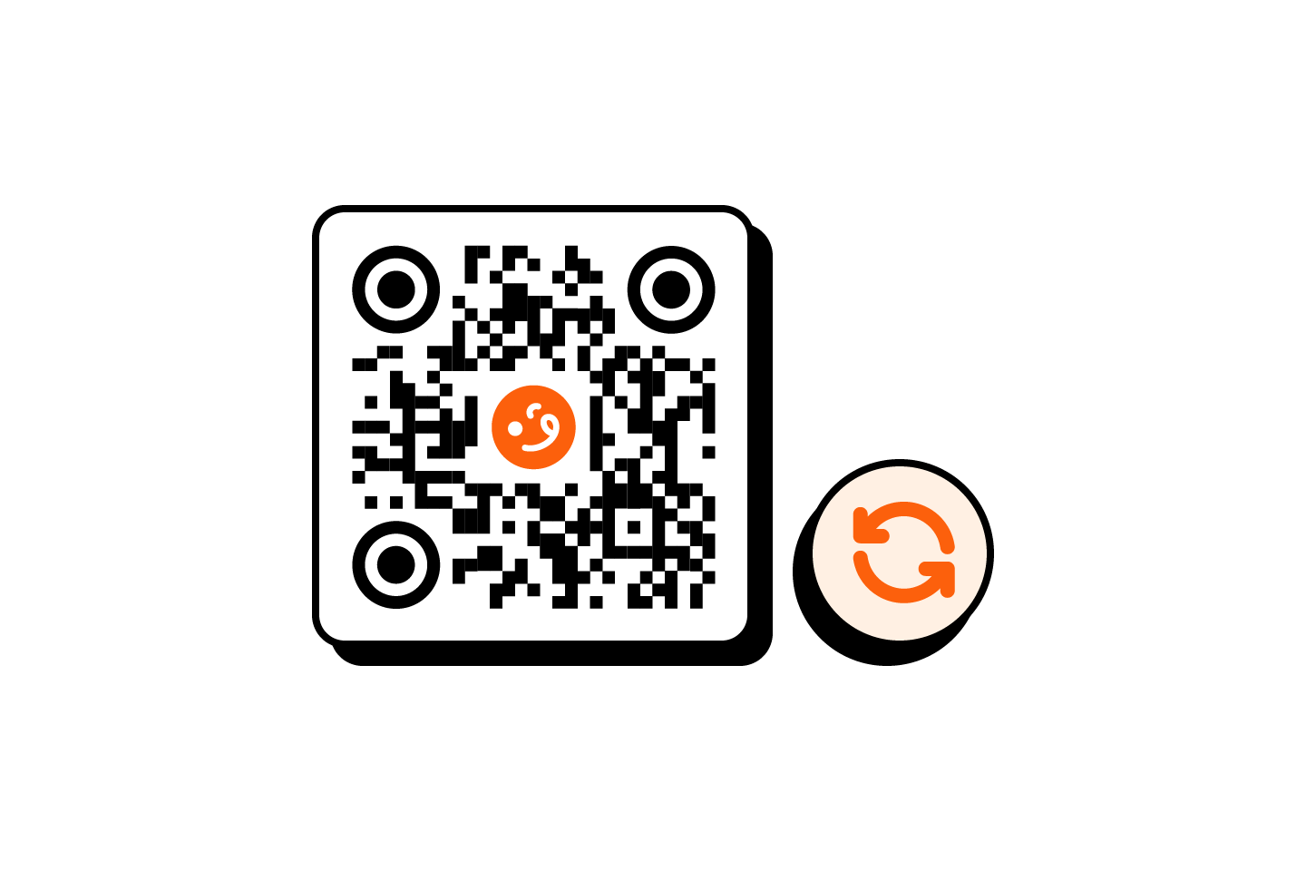 Dynamic QR code menu card showing a restaurant QR code linked to a live digital menu