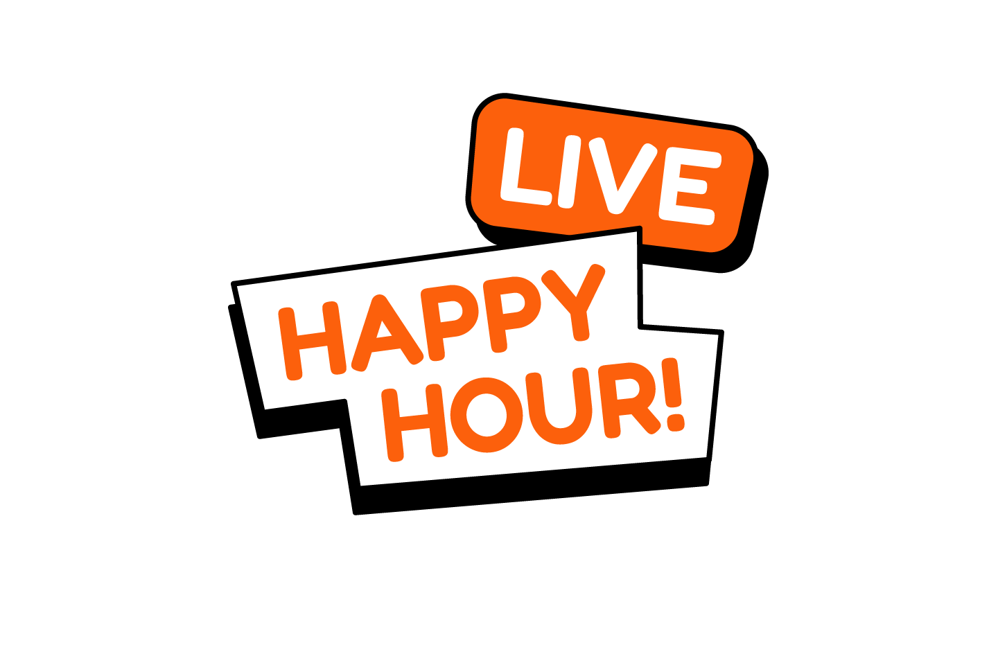 Bar event promotions with happy hour specials and live music highlights