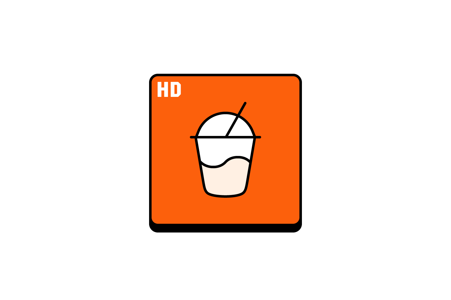 HD photo card with a bubble tea cup illustration