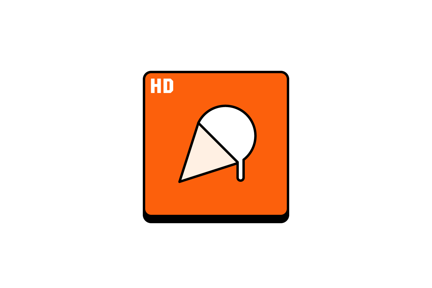 HD photo icon with an ice cream cone illustration