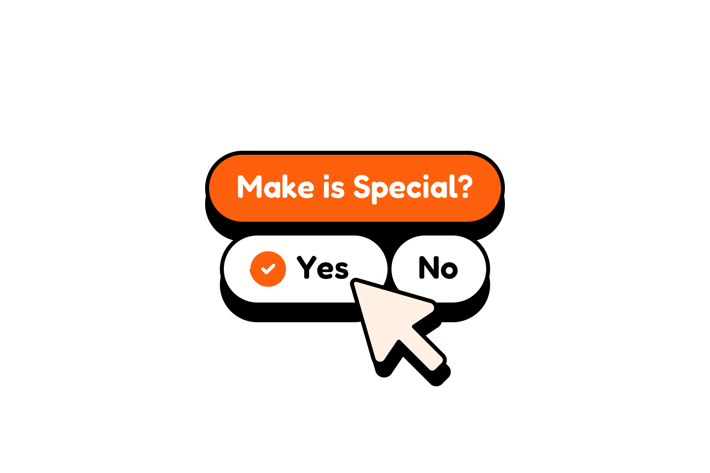 Selection toggle asking whether an item should be marked special, with Yes selected