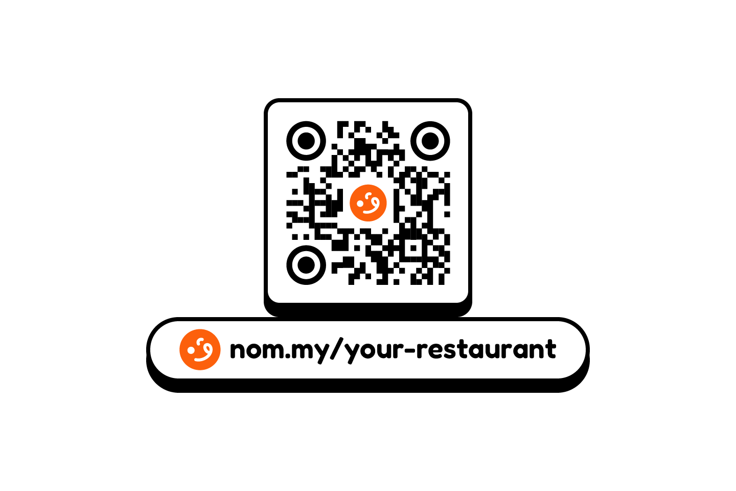 Restaurant QR code and branded short link for opening a digital menu on mobile