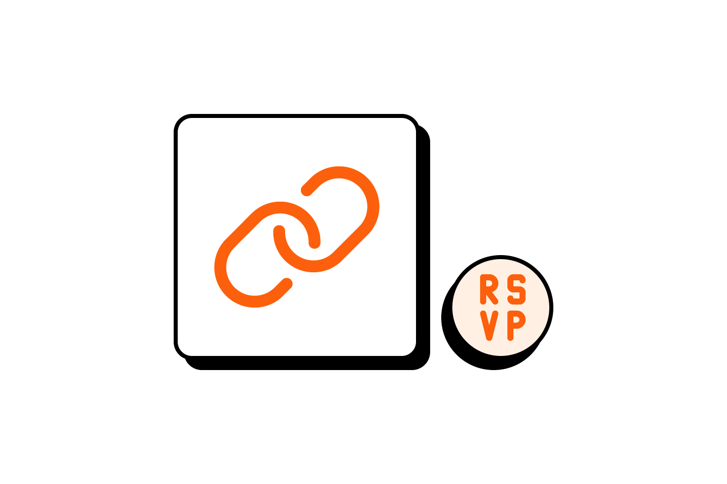 Chain link icon with an RSVP badge for reservation and booking links