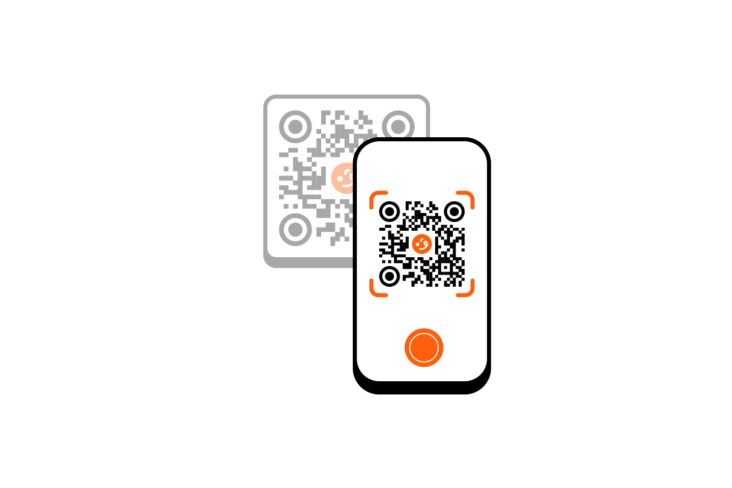 Phone scanning a Nommy QR code to open a digital menu or other instant customer action